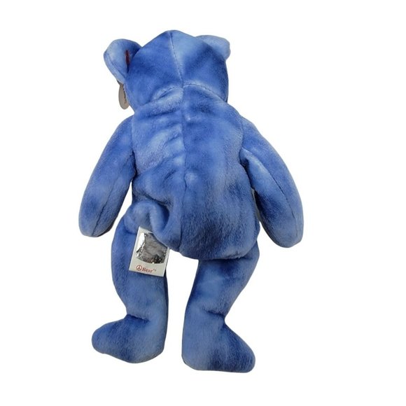 TY Beanie Baby Peace Teddy Bear 9" Blue Plush Stuffed Vintage 2002 With Tags - Picture 2 of 4